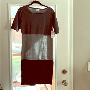 LuLaroe Julia dress in grey and black